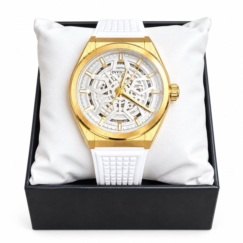 Invicta Speedway Rim 70055 Men's 46mm Gold White Skeleton Watch New Box